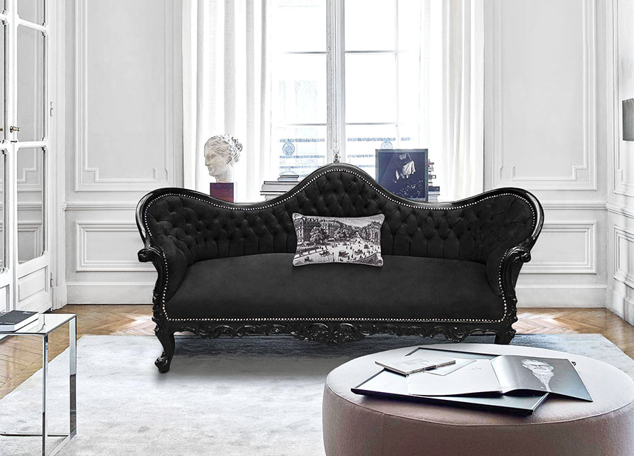  Napoleon III style sofa Royal Art Palace in a chic Parisian interior